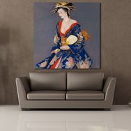 Technopa Japon Kadın Temalı 120x120 cm Kanvas Tablo