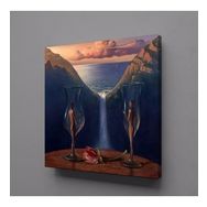 Technopa Kadehteki Kadın Erkek Dekoratif 30x30 cm Kanvas Tablo