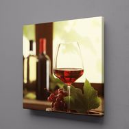 Technopa Kadehteki Kırmızı Şarap 110x110 cm Kanvas Tablo