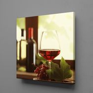 Technopa Kadehteki Kırmızı Şarap 70x70 cm Kanvas Tablo