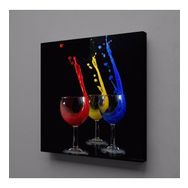 Technopa Kadehten Sıçrayan İçecekler 100x100 cm Kare Kanvas Tablo
