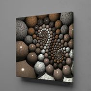 Technopa Kahverengi Gri Taşlar 100x100 cm Kanvas Tablo