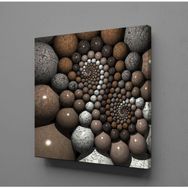 Technopa Kahverengi Gri Taşlar 120x120 cm Kanvas Tablo
