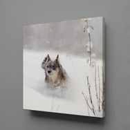 Technopa Kahverengi Kurt 100x100 cm Kanvas Tablo