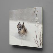 Technopa Kahverengi Kurt 30x30 cm Kanvas Tablo
