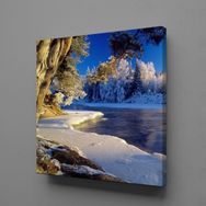 Technopa Karlı Manzara 110x110 cm Kanvas Tablo