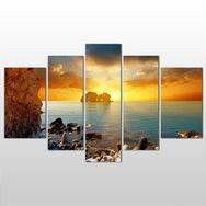 Technopa Kayalar Gün Batımı 260x150 cm Kanvas Tablo