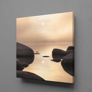 Technopa Kayalar ve Deniz 25x25 cm Kanvas Tablo
