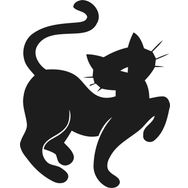 Technopa Kedi 100 cm Folyo Duvar Stickerı