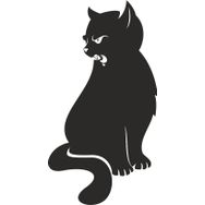 Technopa Kedi 60 cm Folyo Duvar Stickerı