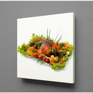Technopa Kızarmış Tüm Tavuk Kare 130x130 cm Kanvas Tablo