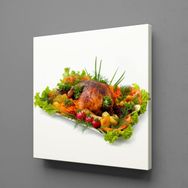Technopa Kızarmış Tüm Tavuk Kare 80x80 cm Kanvas Tablo