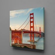 Technopa Köprü Kırmızı 100x100 cm Kanvas Tablo