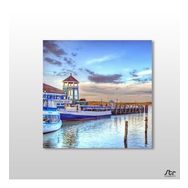 Technopa Liman ve Gemiler 30x30 cm Kanvas Tablo