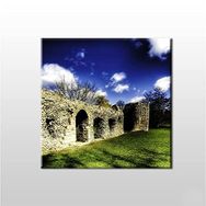Technopa Mavi ve Yeşil 130x130 cm Kanvas Tablo