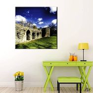 Technopa Mavi ve Yeşil 25x25 cm Kanvas Tablo