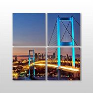 Technopa Mavi Yansıma Istanbul Köprü 190x190 cm Kanvas Tablo