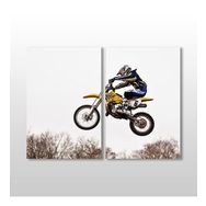 Technopa Motorcu 90x80 cm Kanvas Tablo