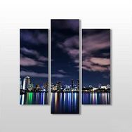Technopa Renkli Şehir Manzarası 129x140 cm Kanvas Tablo