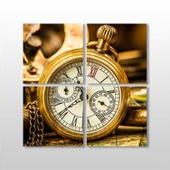 Technopa Saat Gold 100x100 cm Kanvas Tablo