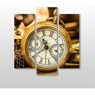 Technopa Saat Gold 120x130 cm Kanvas Tablo