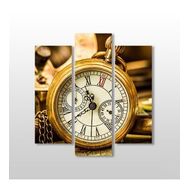 Technopa Saat Gold 138x150 cm Kanvas Tablo