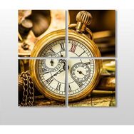 Technopa Saat Gold 70x70 cm Kanvas Tablo