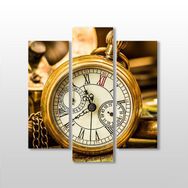 Technopa Saat Gold 97x100 cm Kanvas Tablo