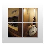 Technopa Saat ve Mum 150x150 cm Kanvas Tablo