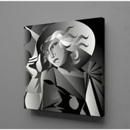 Technopa Şapkalı Kadın 50x50 cm Kanvas Tablo