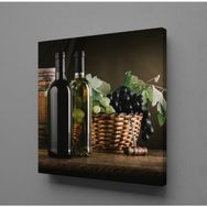 Technopa Şaraplar ve Üzüm 140x140 cm Kanvas Tablo