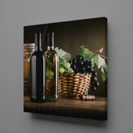 Technopa Şaraplar ve Üzüm 25x25 cm Kanvas Tablo