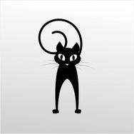 Technopa Şaşkın Kedi 30 cm Folyo Duvar Stickerı