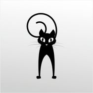 Technopa Şaşkın Kedi 50 cm Folyo Duvar Stickerı