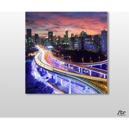 Technopa Şehir Renklendirilmiş 60x60 cm Kanvas Tablo