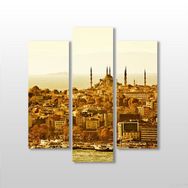 Technopa Sepya Istanbul Manzarası 129x140 cm Kanvas Tablo