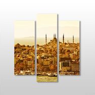 Technopa Sepya Istanbul Manzarası 97x100 cm Kanvas Tablo