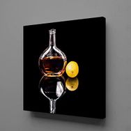 Technopa Şişedeki Alkol 60x60 cm Kanvas Tablo
