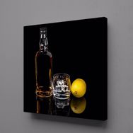 Technopa Şişedeki Alkol 90x90 cm Kanvas Tablo
