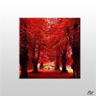 Technopa Sonbahar Ağaçlar 150x150 cm Kanvas Tablo
