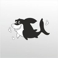 Technopa Tatlı Köpek Balığı 160 cm Folyo Duvar Stickerı