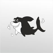 Technopa Tatlı Köpek Balığı 40 cm Folyo Duvar Stickerı