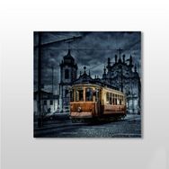 Technopa Tramvay Istanbul Gece 170x170 cm Kanvas Tablo