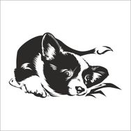 Technopa Yavru Köpek 90 cm Folyo Duvar Stickerı