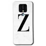 Tecno Camon 16 Beyaz Mermer Desenli Z Harfi Baskılı Uyumlu Silikon Kılıf