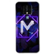 Tecno Camon 16 Dark Neon Yaprak M Harfi Baskılı Uyumlu Silikon Kılıf