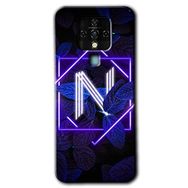 Tecno Camon 16 Dark Neon Yaprak N Harfi Baskılı Uyumlu Silikon Kılıf