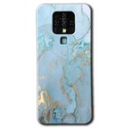 Tecno Camon 16 Mavi Gold Mermer Baskılı Uyumlu Silikon Kılıf