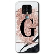 Tecno Camon 16 Pembe Mermer Desenli G Harfi Baskılı Uyumlu Silikon Kılıf