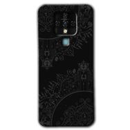 Tecno Camon 16 Siyah Mandala Baskılı Uyumlu Silikon Kılıf